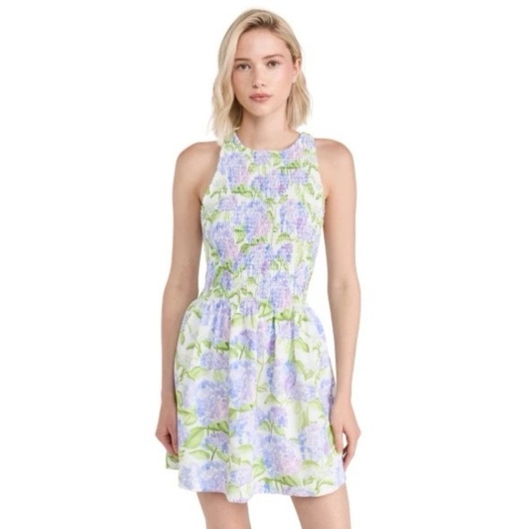 NWOT Hill House Floral Mini Dress - White, Purple, Green - Picture 3 of 12